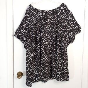 Torrid Abbey Black & White Polka Dot Puff Sleeve Top